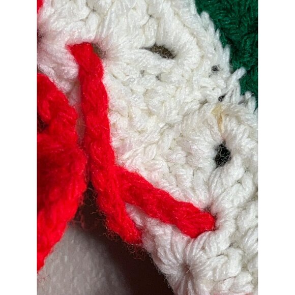 Vtg Granny Square Stocking Crochet 11" Grandmacore Handmade Holidays Christmas - Picture 5 of 6